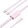 Cable usb tipo-c vention ctmpg/ usb tipo-c macho - 2 x usb tipo-c macho/ hasta 100w/ 480mbps/ 1.5m/ rosa