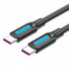 Cable usb 2.0 tipo-c vention cotbg/ usb tipo-c macho - usb tipo-c macho/ hasta 100w/ 480mbps/ 1.5m/ negro