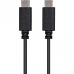 Cable usb 2.0 tipo-c nanocable 10.01.2300/ usb tipo-c macho - usb tipo-c macho/ 50cm/ negro