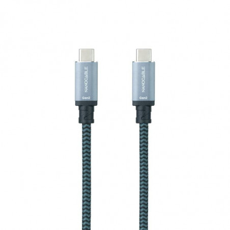 Cable usb 3.1 nanocable 10.01.4102-comb/ usb tipo-c macho - usb tipo-c macho/ hasta 100w/ 20gbps/ 2m/ gris y negro